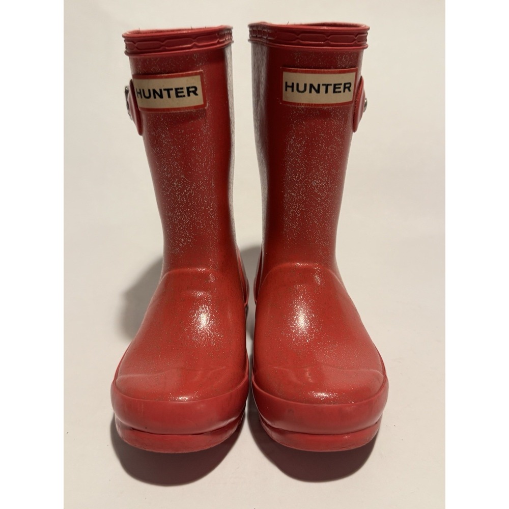 Hunter Pink Glitter Classic Rain Boot Kids Size 10 Little Kids